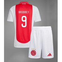 Fotbalové Dres Ajax Brian Brobbey #9 Dětské Domácí 2024-25 Krátký Rukáv (+ trenýrky)